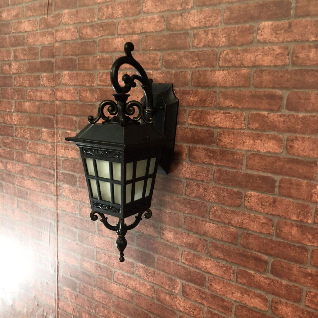 Square Lantern Carved Outdoor Light