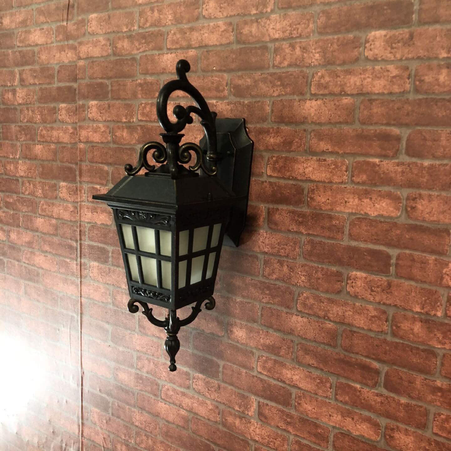 Square Lantern Carved Outdoor Light