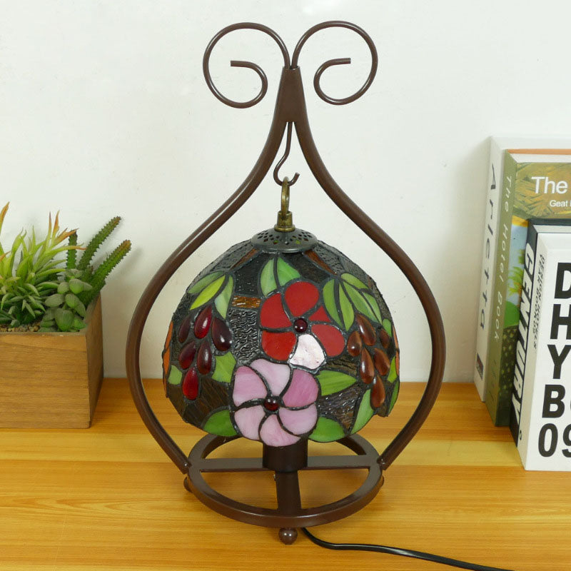 Style Heart Stained Glass Table Lamp