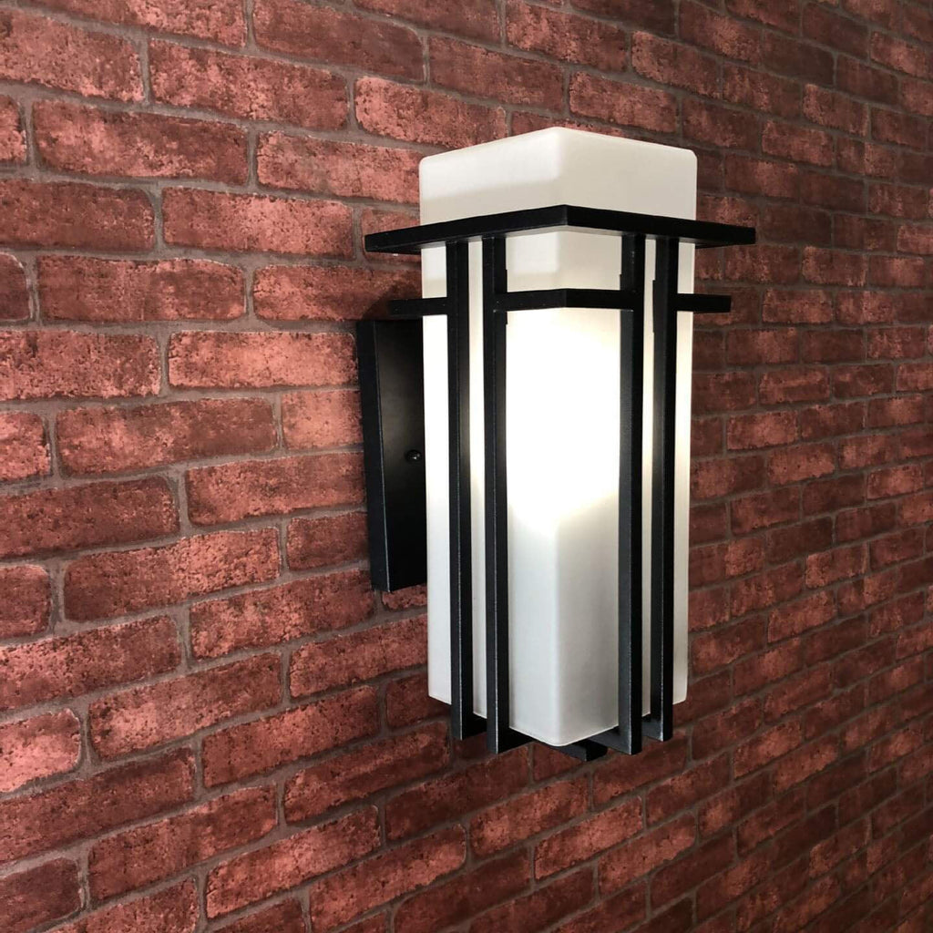 Rectangular Glass Lampshade Outdoor Light