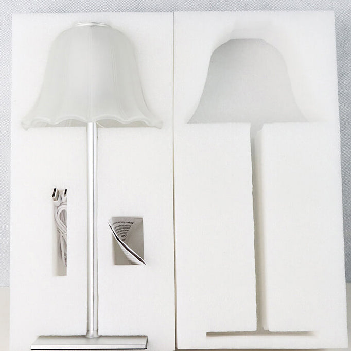 Glass Pod Pleated Pull Table Lamp