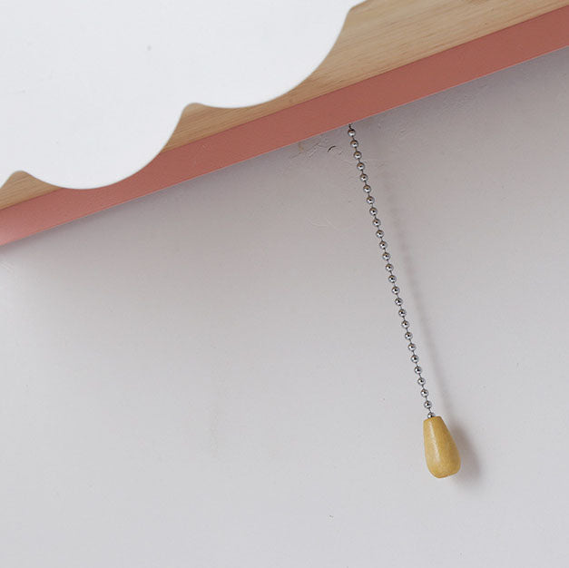 Macaron Cloud Glass Wood Wall Lamp