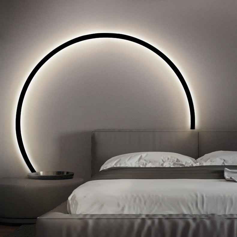 Aluminum Acrylic Round Bedroom Wall Lamp