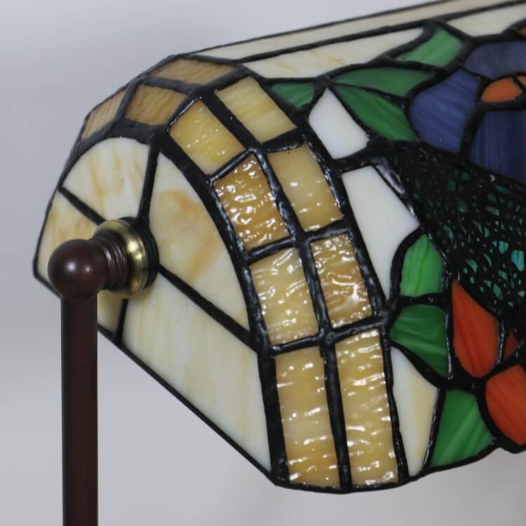 Floral Butterfly Stained Glass Table Lamp