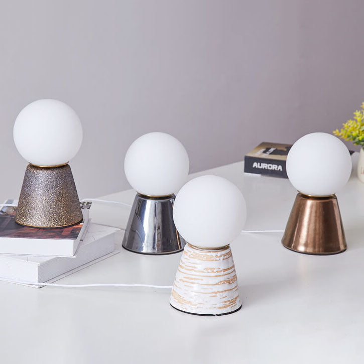 Orb Moon Ceramic Glass Table Lamp
