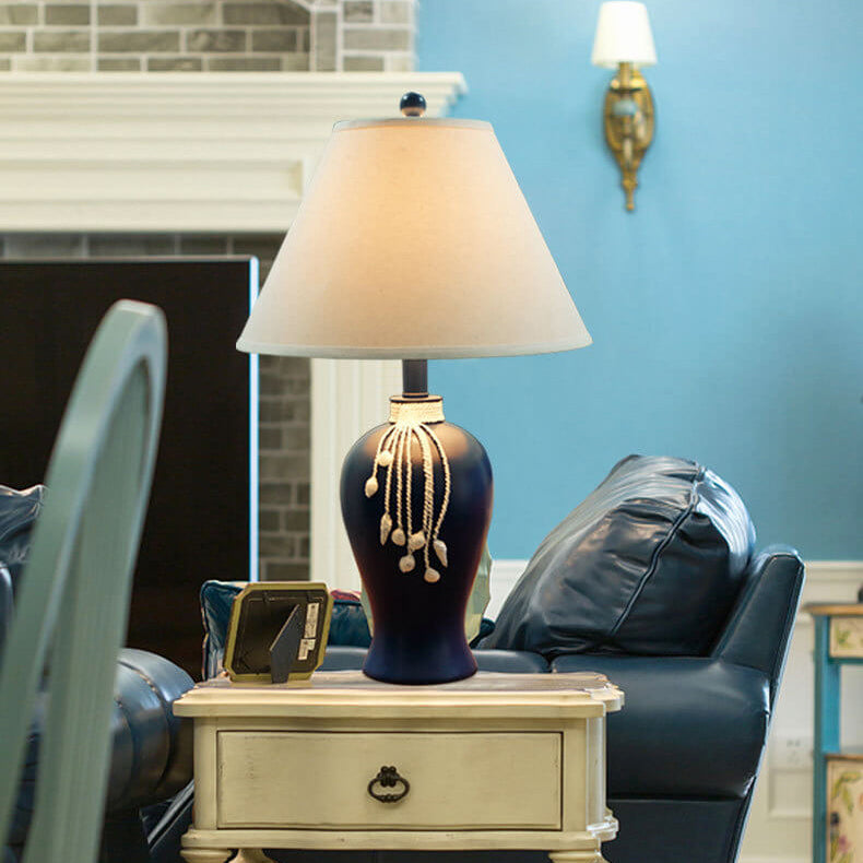 Mediterranean Fabric Resin Table Lamp