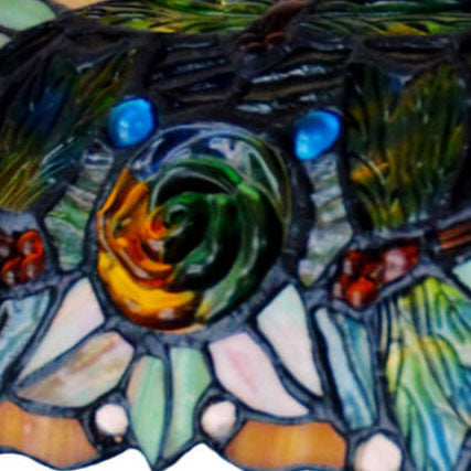 Dragonfly Rose Glass Table Lamp
