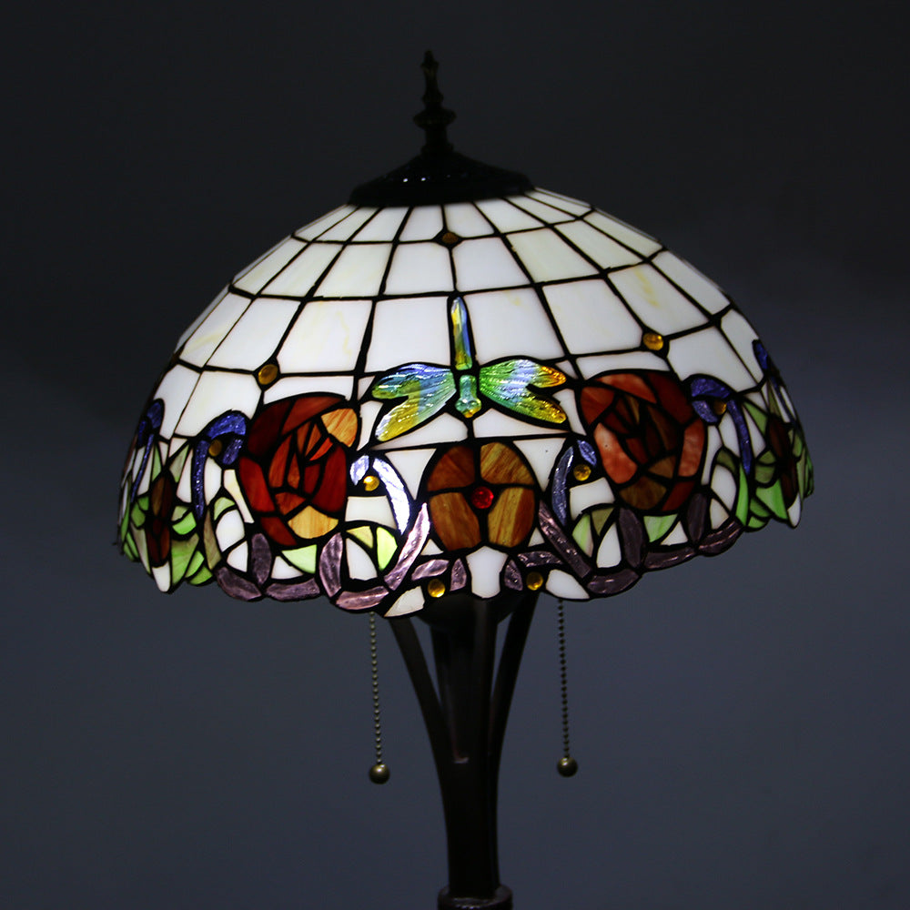 Resin Glass Semicircular Dome 2-Light Floor Lamp