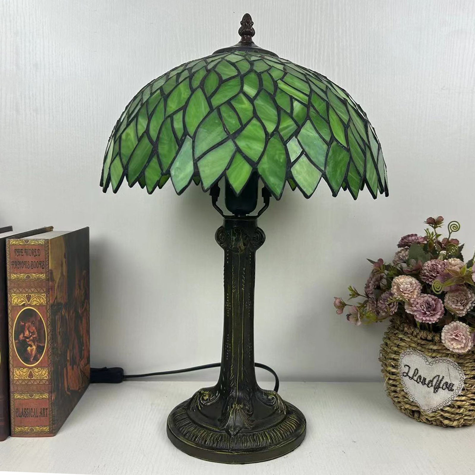 Dome Flower Iron Glass Table Lamp