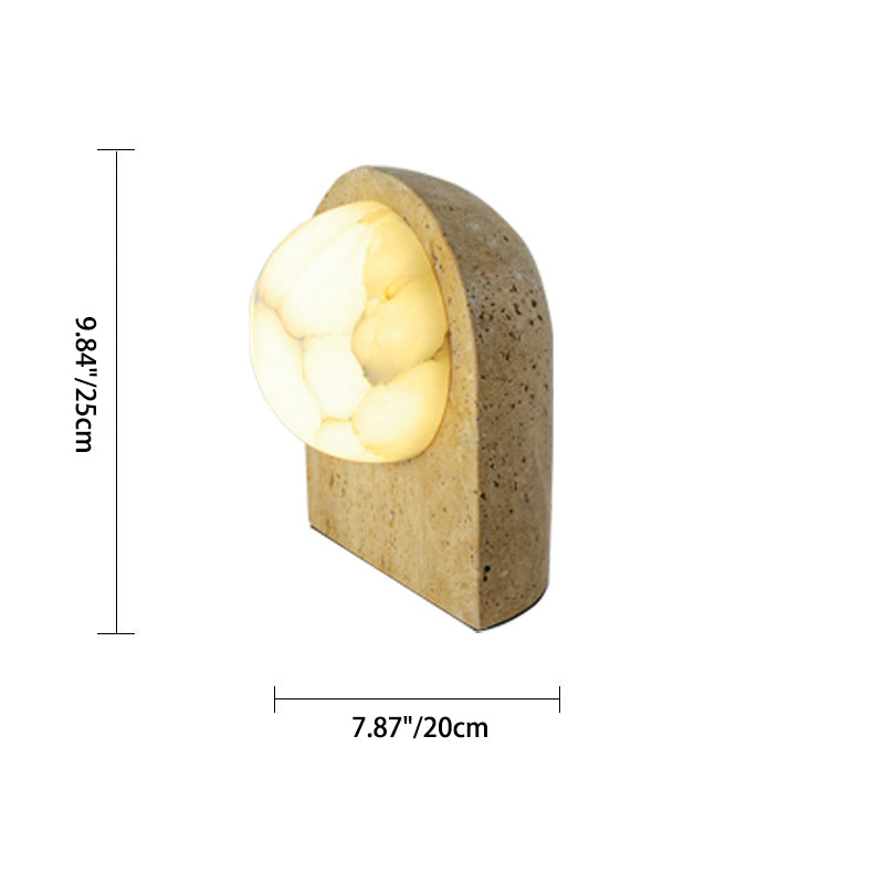 Oval Stone Living Room Table Lamp