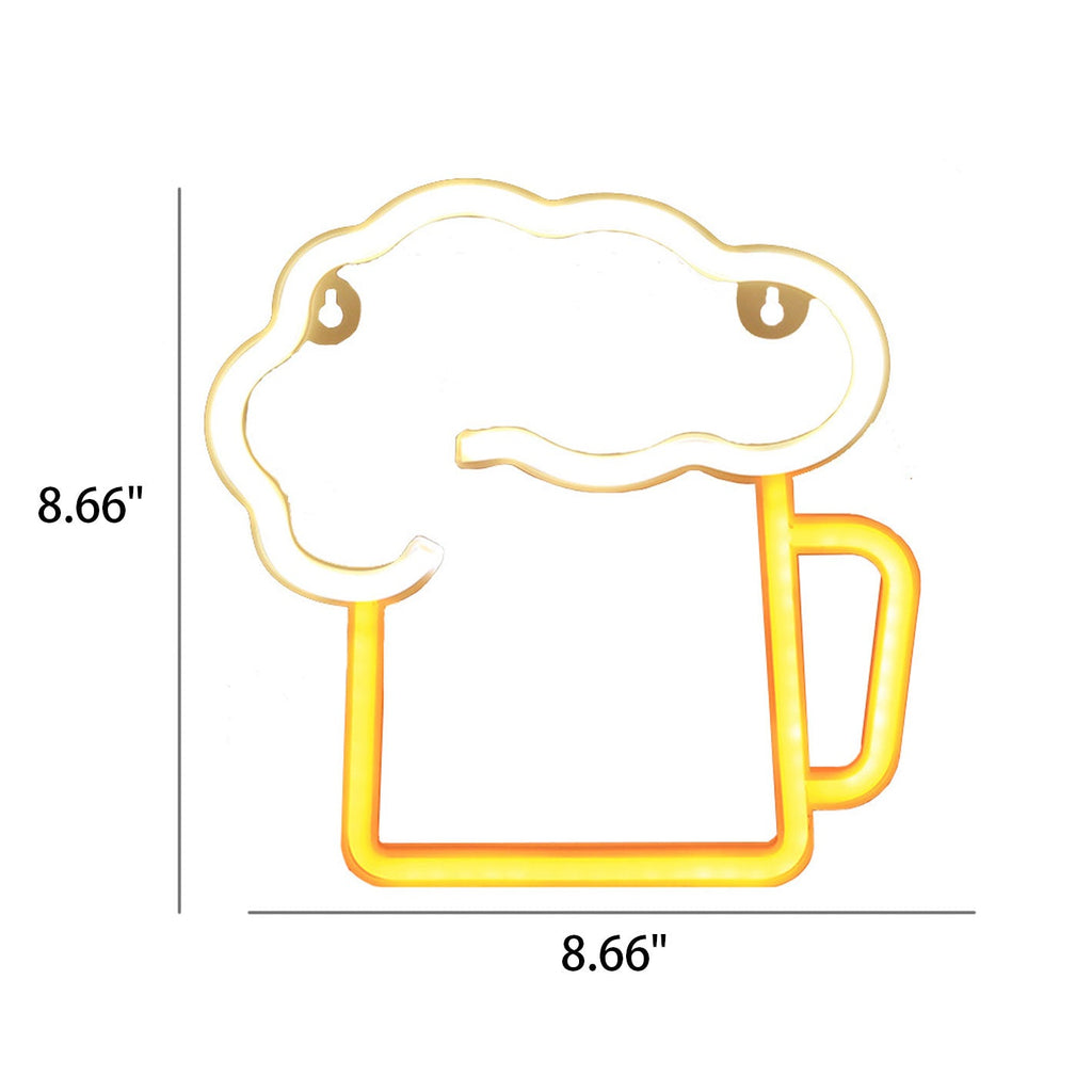Neon Beer Mug Battery/USB Floor Lamp