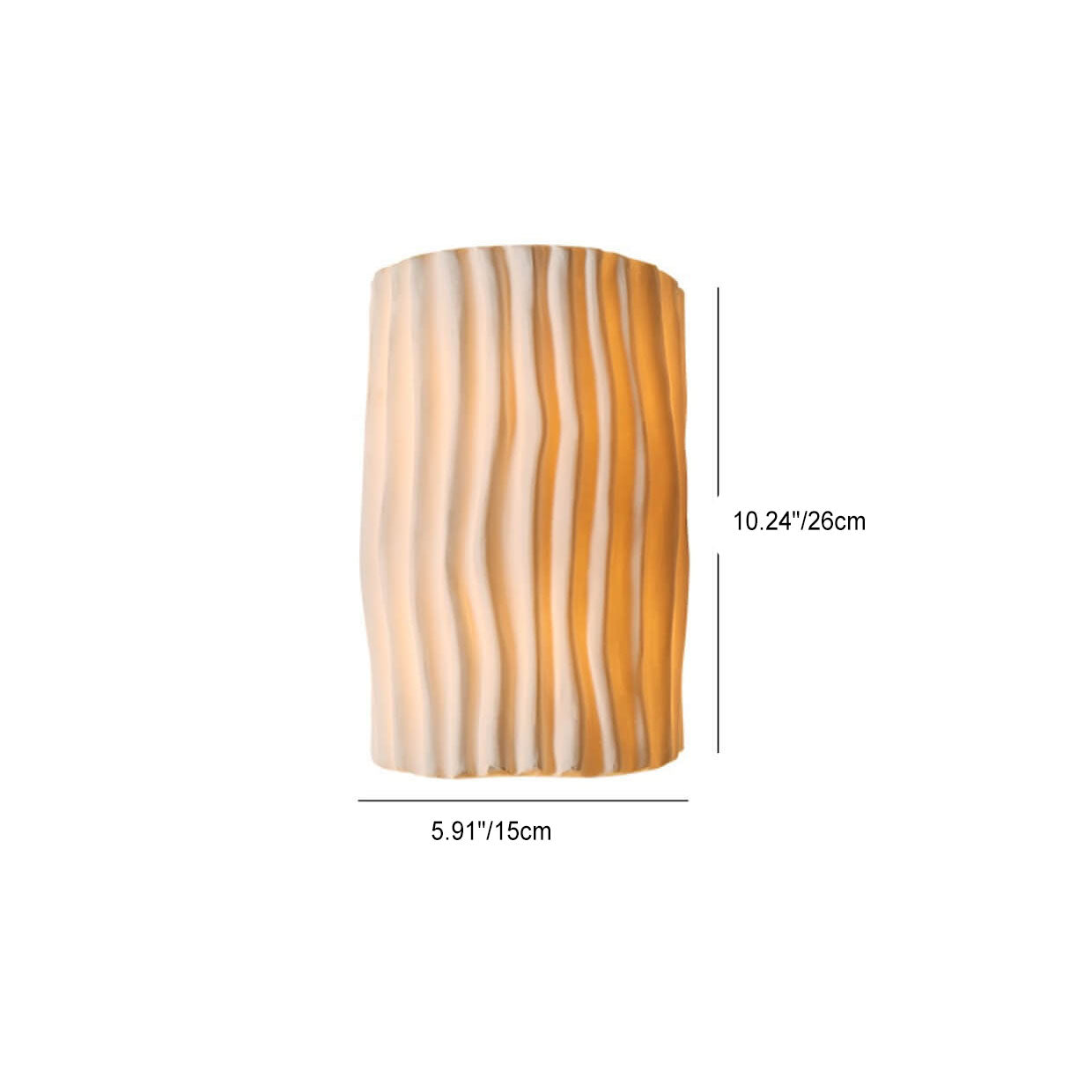 Resin Striped Half Cylinder 2-Light Wall Lamp
