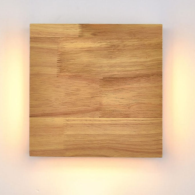 Log Wood Rectangular Wall Lamp