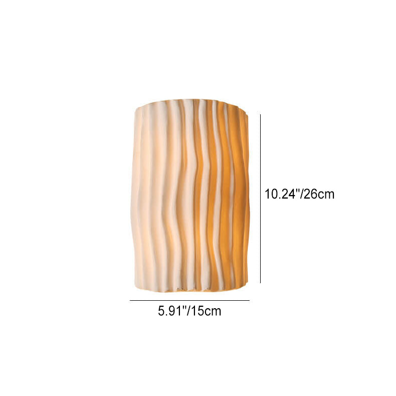Wavy Textured Resin Semicircle 2-Light Wall Lamp