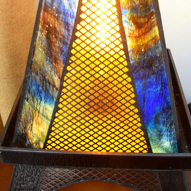 Tower Stained Glass Table Lamp