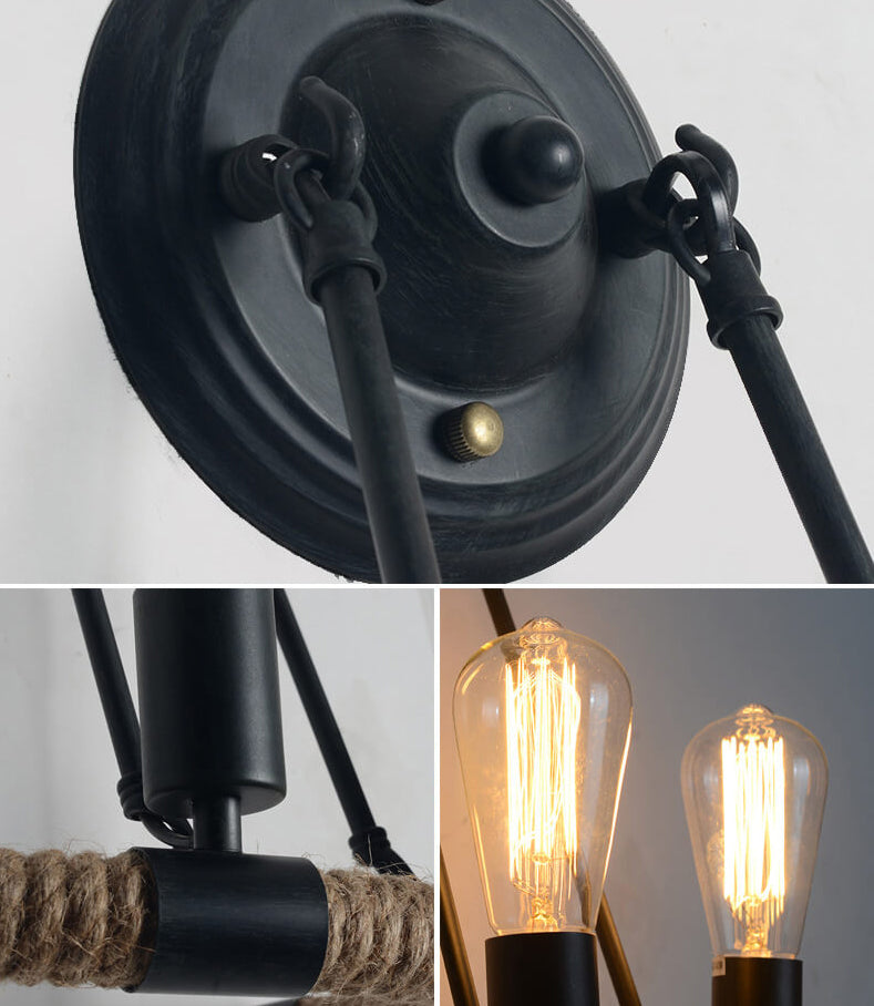 Hemp Rope Iron 2-Light Wall Lamp