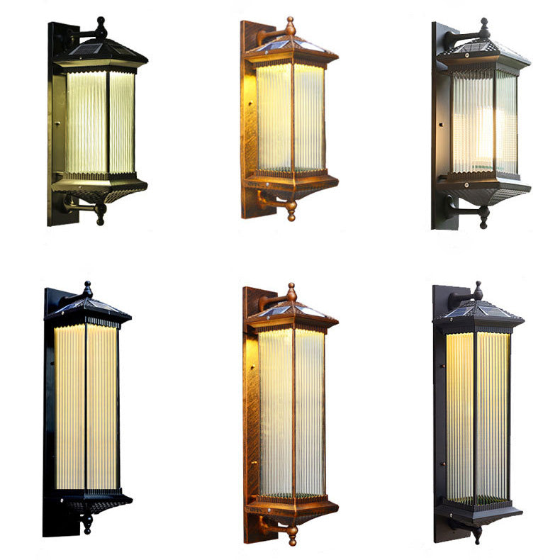 Aluminum Glass Cuboid Garden Outdoor Light