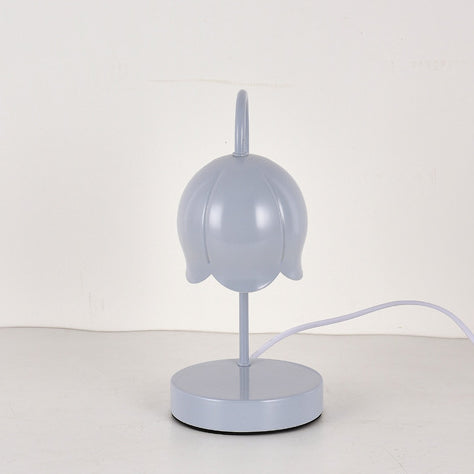 Iron Glass Wood Flower Table Lamp