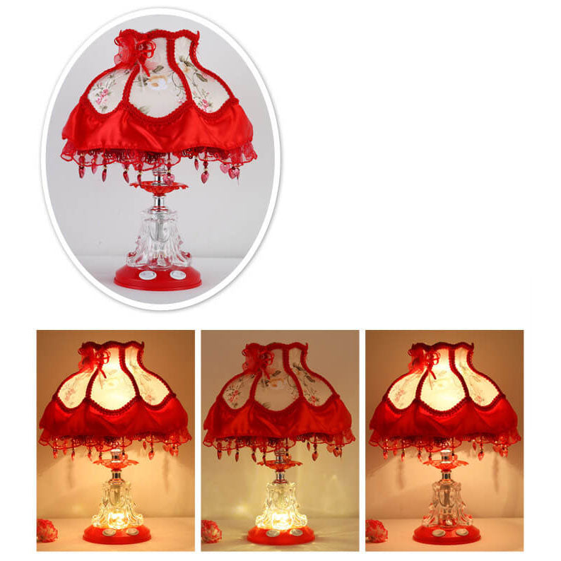 Style Wedding Fabric Glass Table Lamp