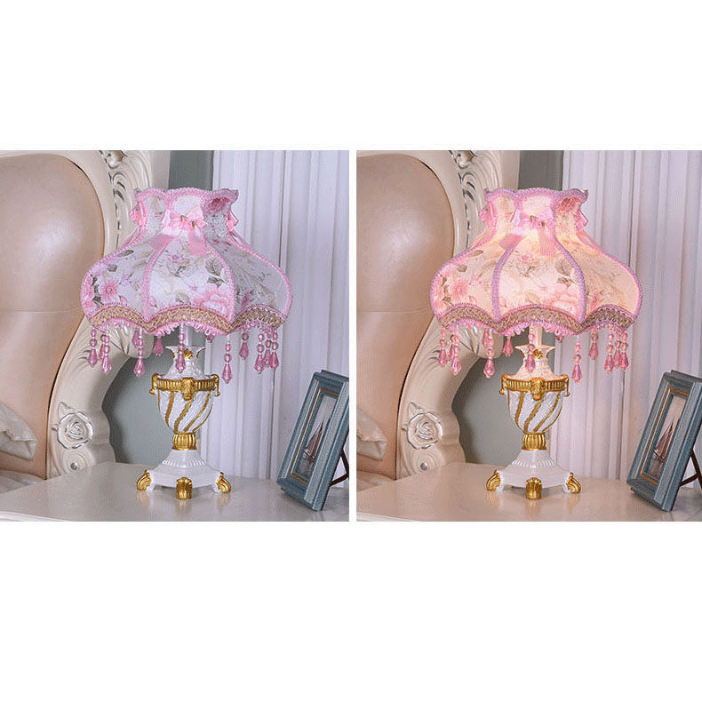 Fabric Lace Resin Table Lamp