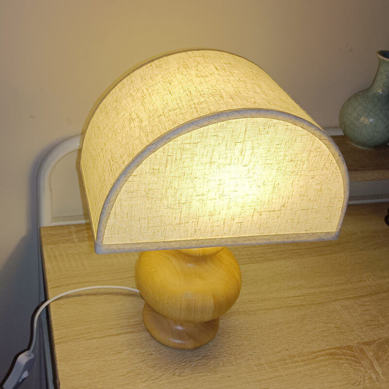 Half-circle Log Cloth Table Lamp