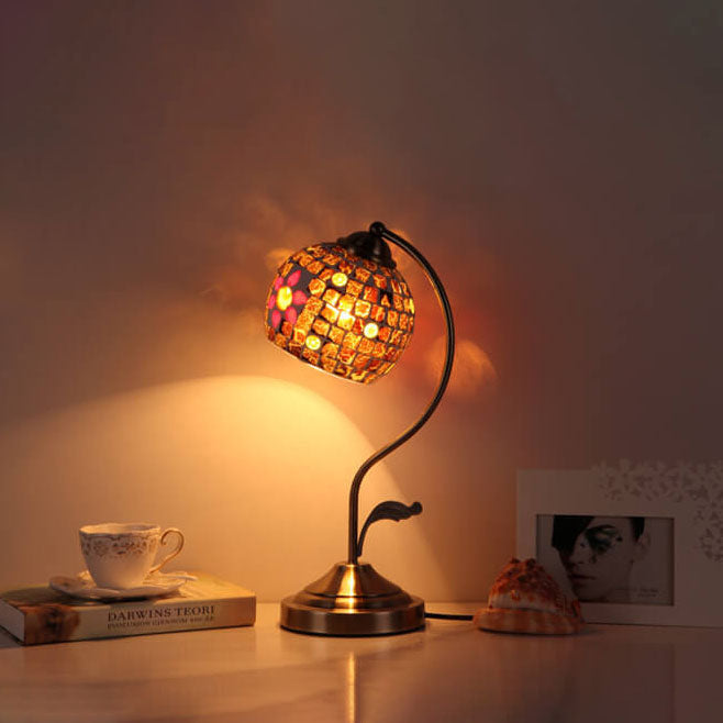 Round Head Glass Hardware Table Lamp