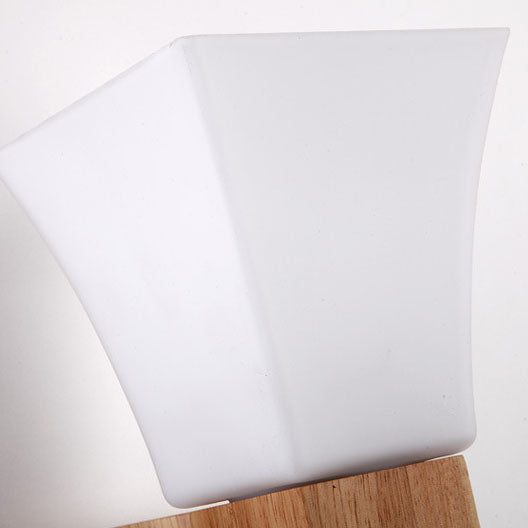 Quadrangular Solid Wood Iron Wall Lamp
