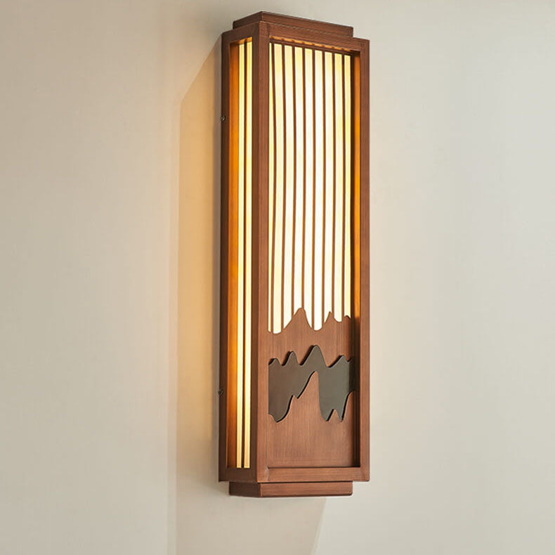Rectangular Faux Marble Stainless Outdoor Light