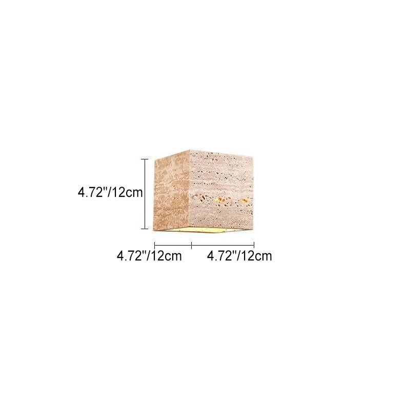 Square Rectangle Yellow Travertine Outdoor Light