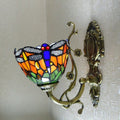 Handmade Stained Glass Dragonfly Wall Lamp