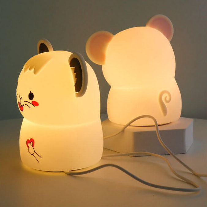 Cartoon Cute Mouse Silicone Table Lamp