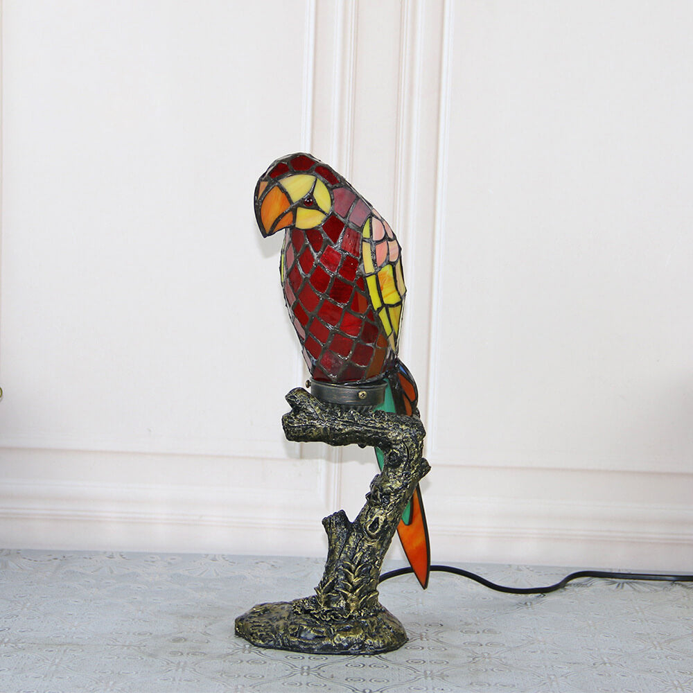 American Parrot Stained Glass Table Lamp