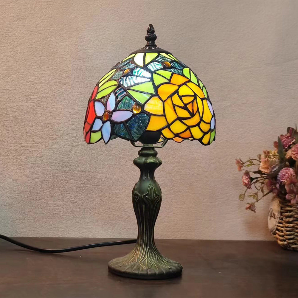 Dome Flower Zinc Stained Table Lamp