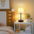 Black White Pleated Metal Table Lamp