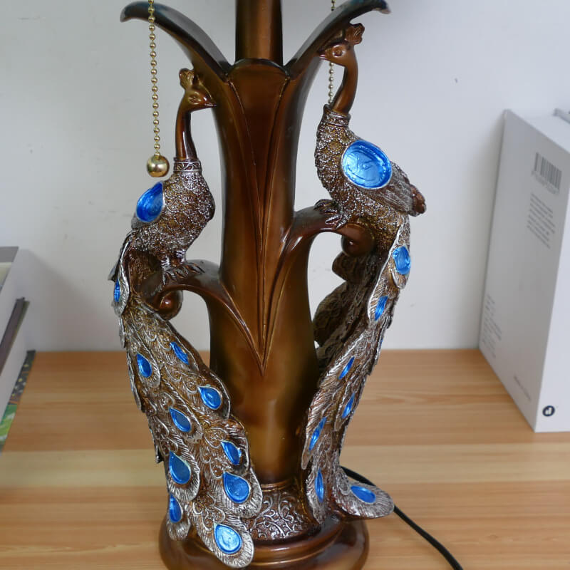 Stained Glass Resin Dome 2-Light Table Lamp