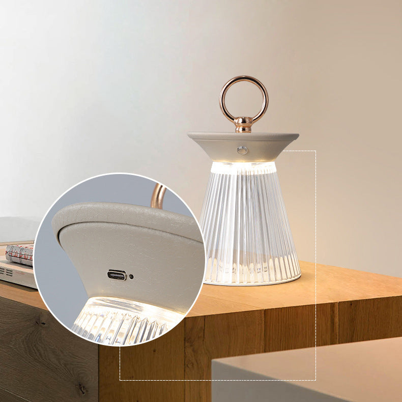 Iron Acrylic Semi-Conical Portable Table Lamp