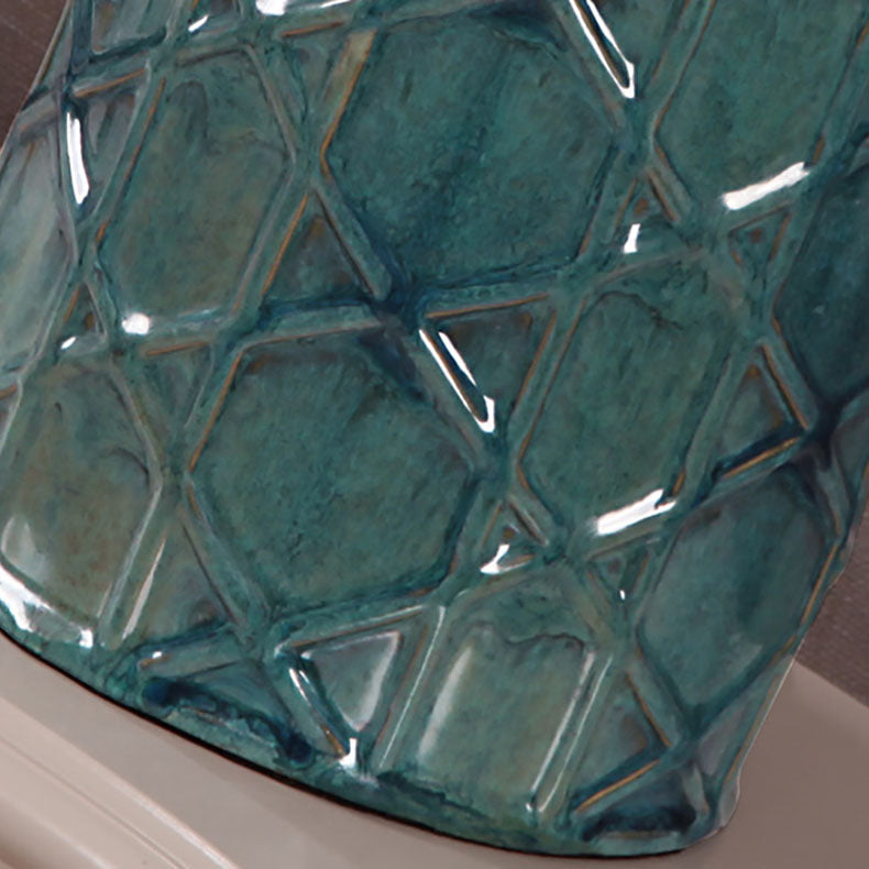 Cylinder Stripe Ceramic Fabric Table Lamp