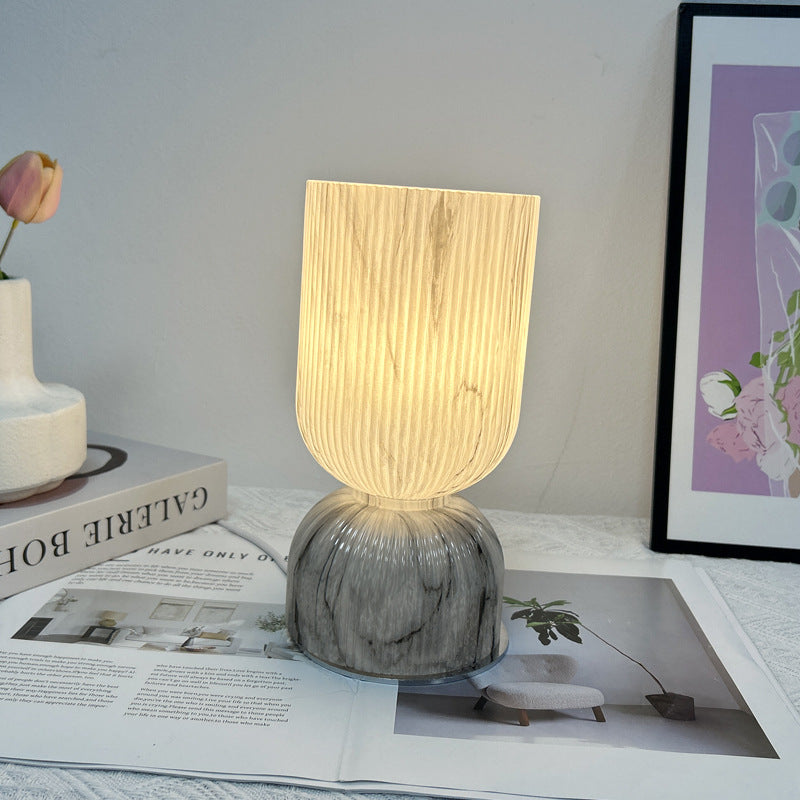 Cylinder Funnel Glass Bedroom Table Lamp
