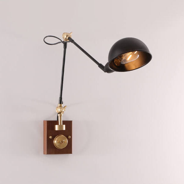 Walnut Iron Rotating Wall Lamp