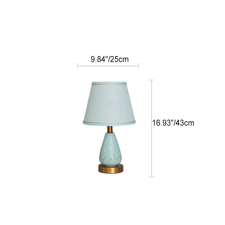 Vase Round Trapezoidal Ceramic Table Lamp