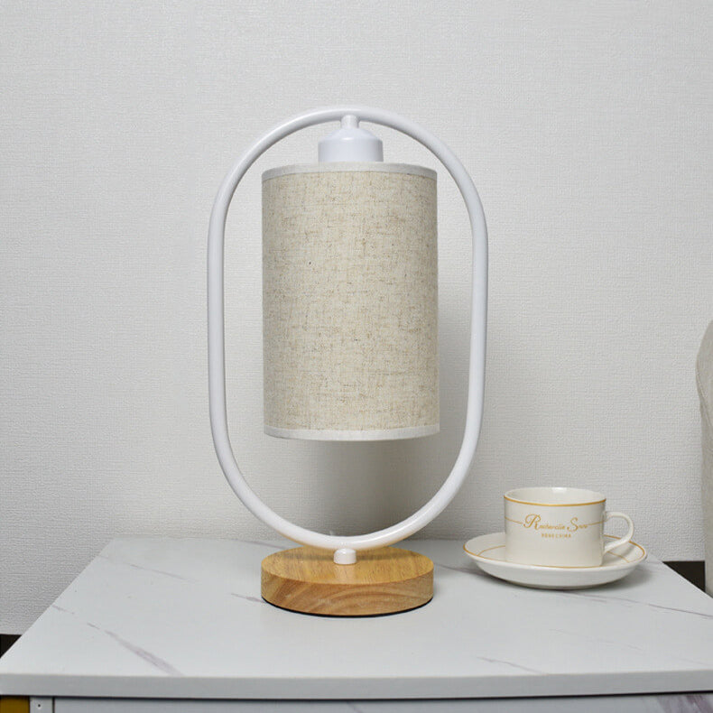 Linen White Ring Table Lamp