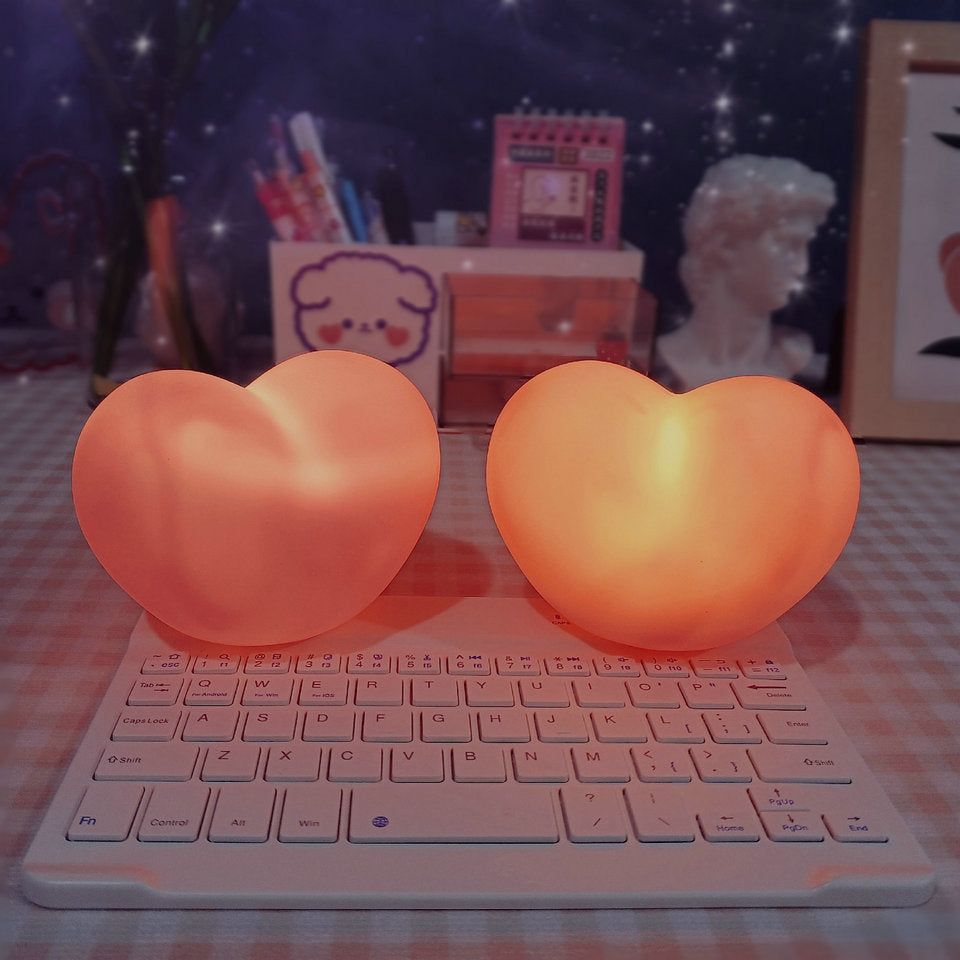 Rubber Coating Heart Night Table Lamp