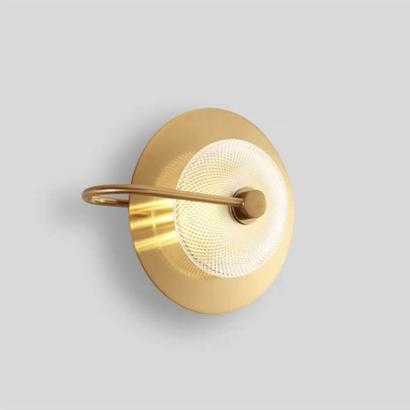Round Disc Iron Glass Wall Lamp