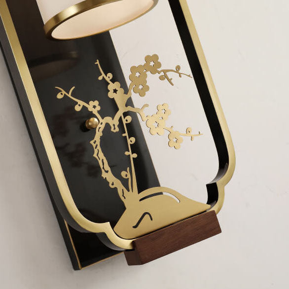 New Copper Glass Column Wall Lamp