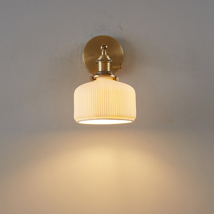Striped Ceramic Jar Wall Lamp