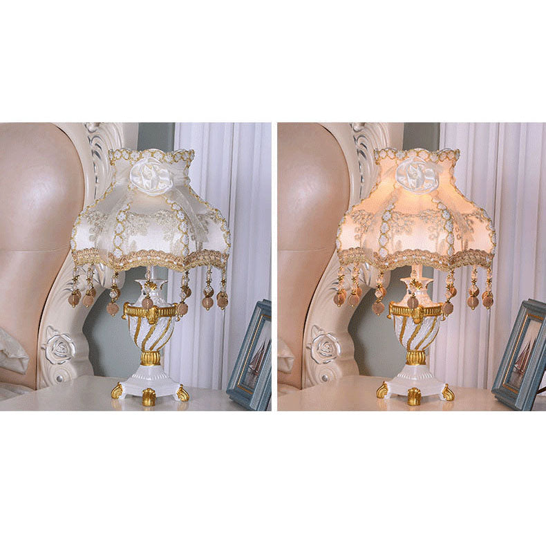 Fabric Lace Resin Table Lamp