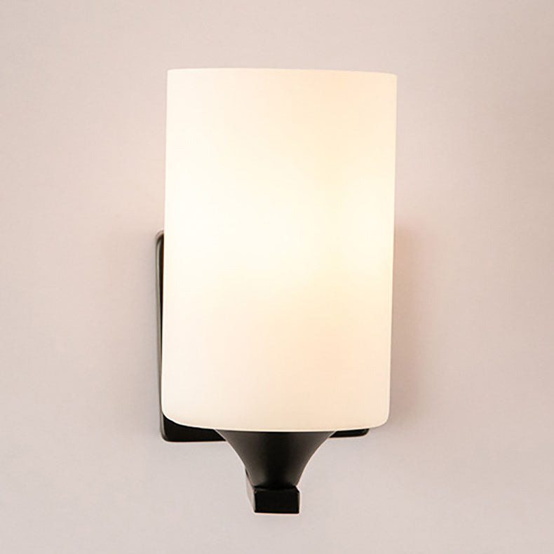 Cylinder Iron Glass 1/2 Wall Lamp