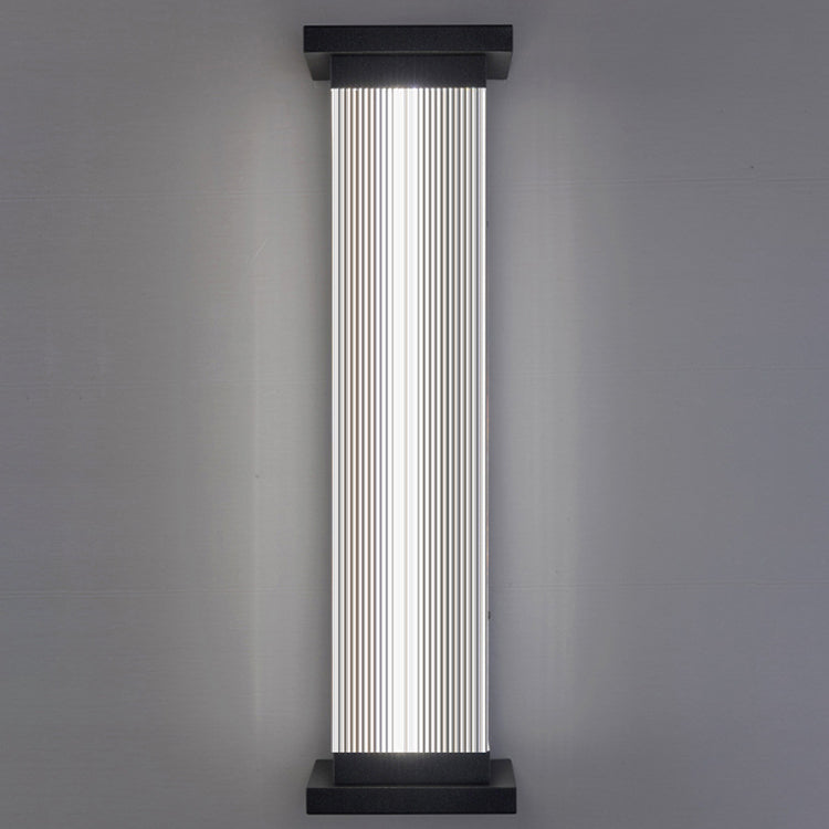 Striped Rectangle Stainless Steel Outdoor Light