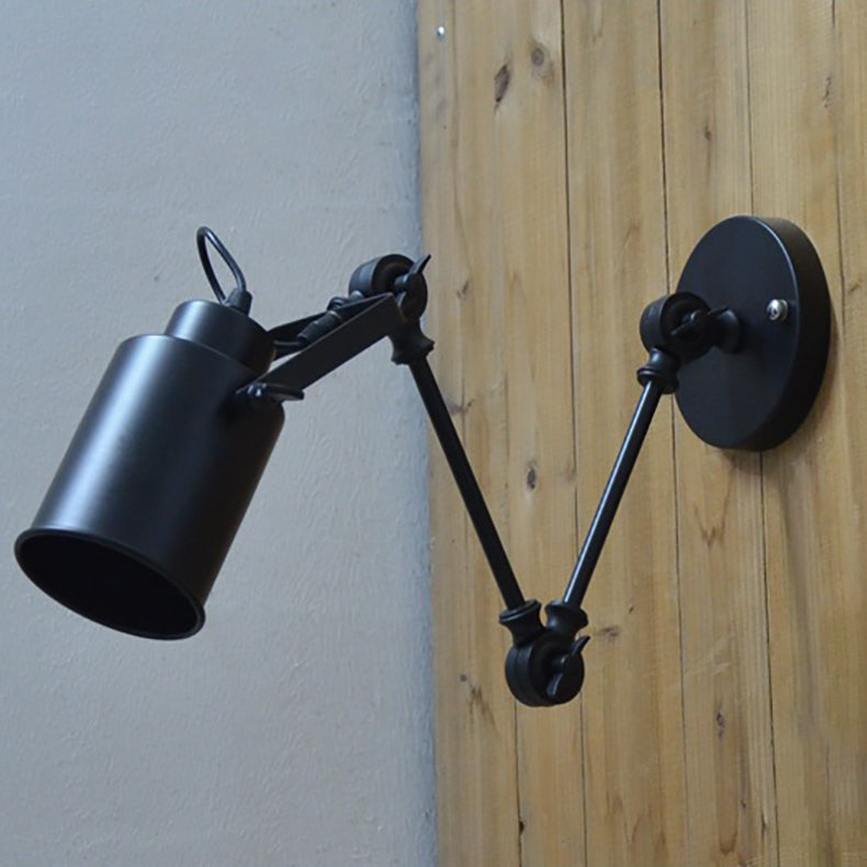 Cylinder Swing Arm Iron Wall Lamp