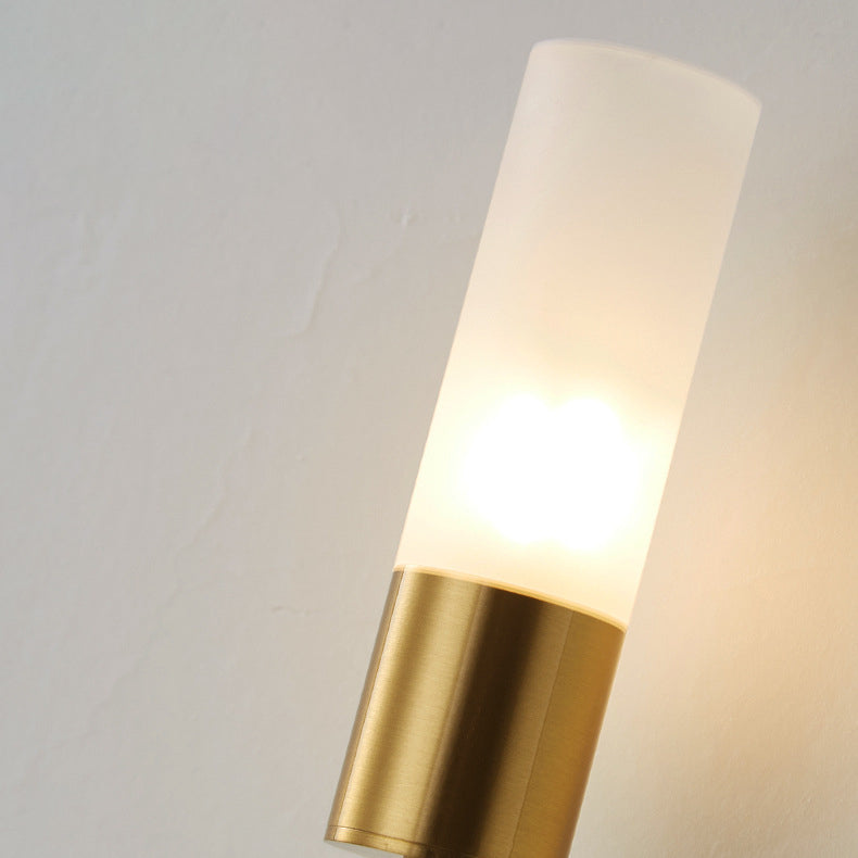 Cylindrical Iron Acrylic Bedroom 2-Light Wall Lamp